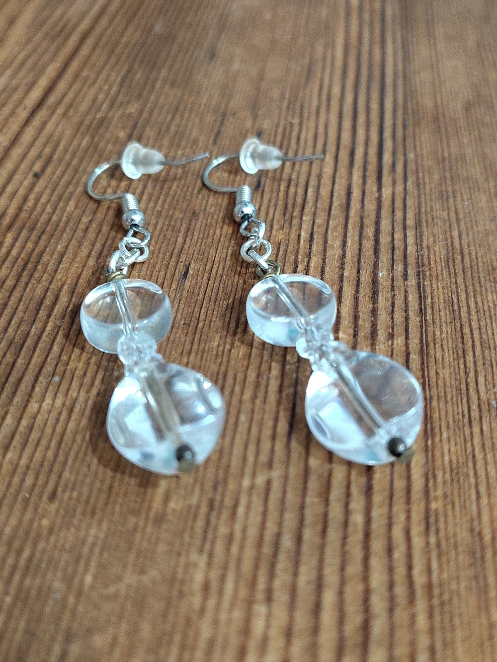*5 For $20***Clear Beaded Long Dangle Earrings / Handmade Ladies Earrings - Picture 7 of 8